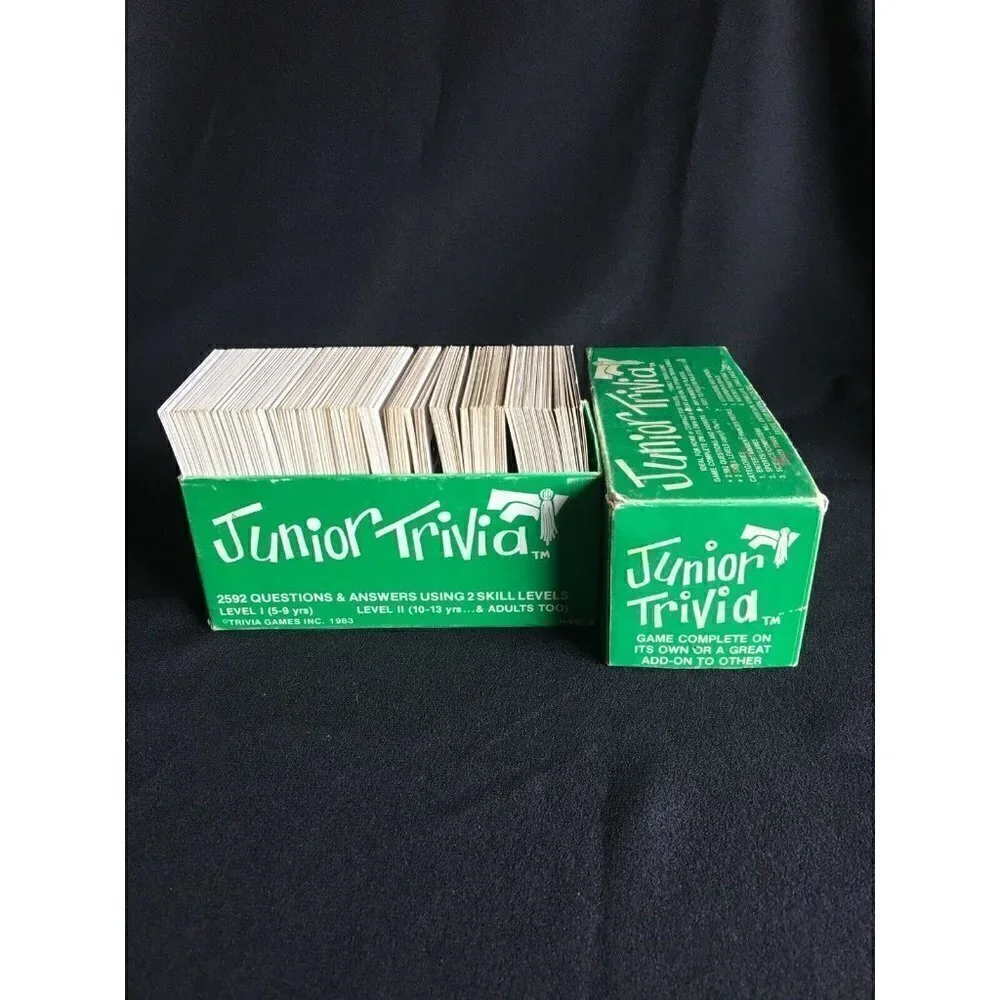 Vintage Junior Trivia Card Game  1983 Ages 5-13 & Adults! Used Trivia Pursuit